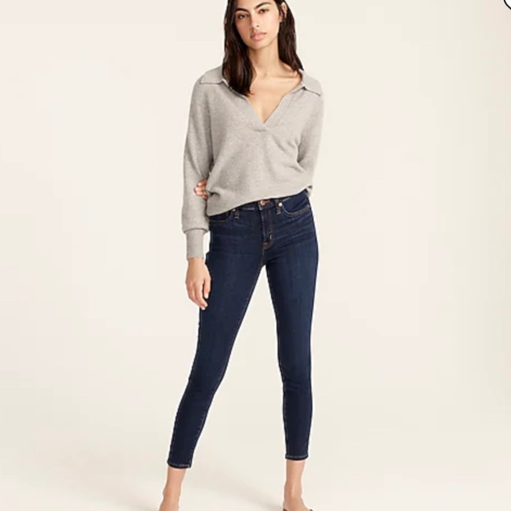 J.Crew 9” High rise toothpick Jean in Point Lake wash sz 27